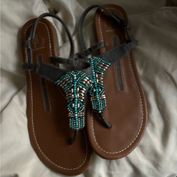 Practically new - New Direction, gray turquoise, thong, sandals. - Picture 5 of 5